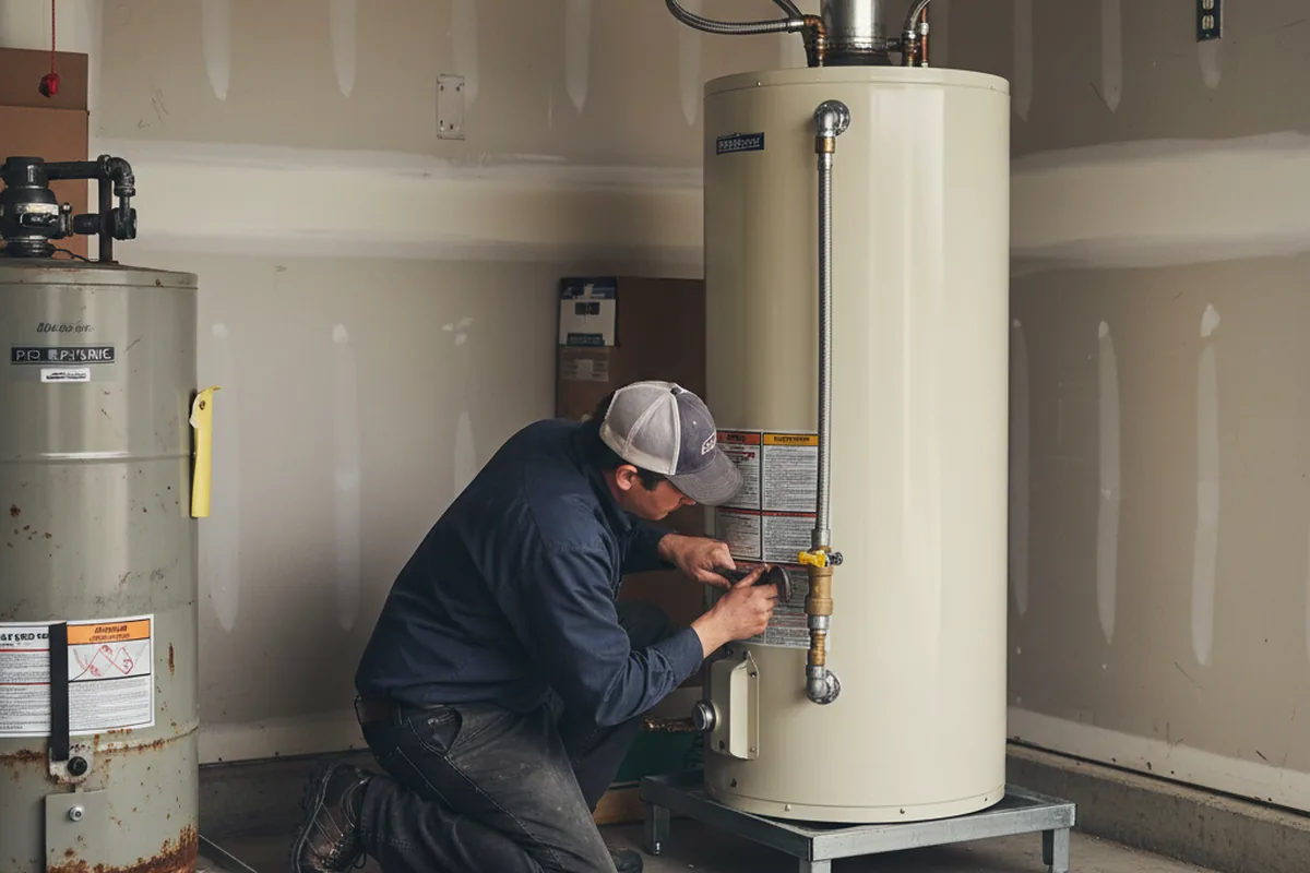 Water heater and shutoff valve replacement in Wilburton