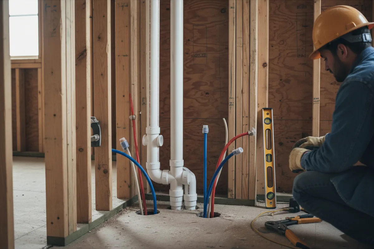 Drain and supply rough-in during Garbage Disposal Repair in Wilburton